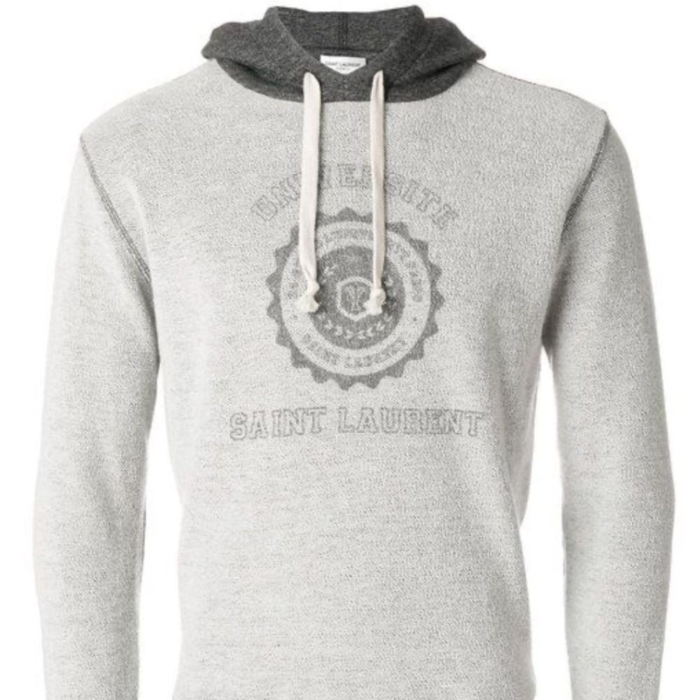 NWT YSL SAINT LAURENT INSIDE-OUT LOGO HOODIE XS